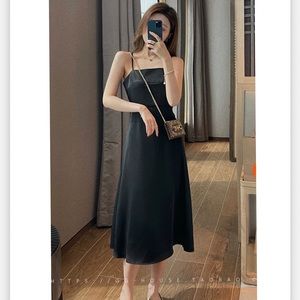 Silk like black dress